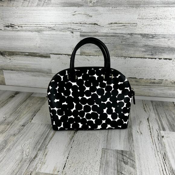 Kate Spade Carli Grove Splodge Dot medium Satchel bag black white dot designer - Picture 1 of 8